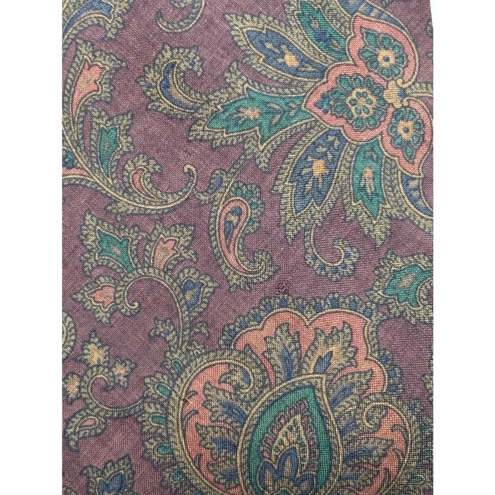 Colours by Alexander Julian Men's Silk Paisley Tie Burgundy Green Made in Italy